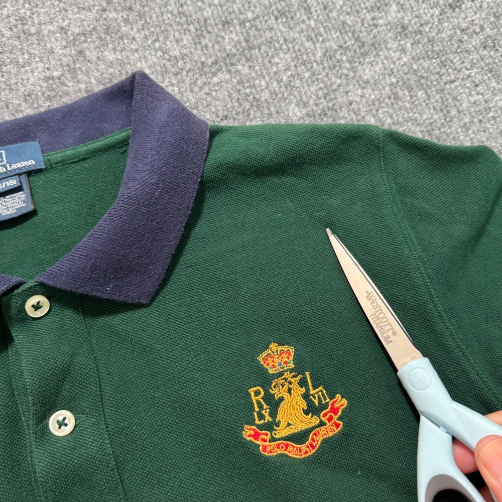Polo Ralph Lauren Kids L (16/18) Green Red Crest Logo Short‎ Sleeve Polo Shirt - Picture 10 of 12